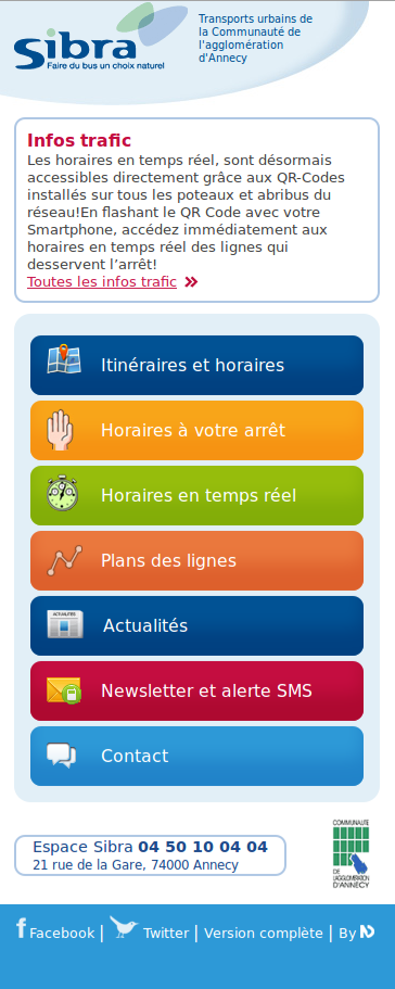 Le site mobile de la sibra